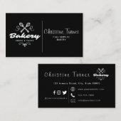 シンプル白黒カスタムベーカリー 名刺 (正面/裏面)