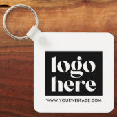 シンプル白黒カスタムロゴKeychain キーホルダー (正面)