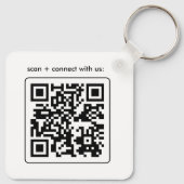 シンプル白黒カスタムロゴKeychain キーホルダー (裏面)