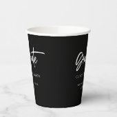 シンプル白黒カスタム卒業党 紙コップ (左)