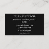 シンプル白黒カスタム料理ベーキング 名刺 (裏面)