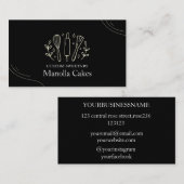 シンプル白黒カスタム料理ベーキング 名刺 (正面/裏面)