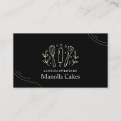 シンプル白黒カスタム料理ベーキング 名刺 (正面)