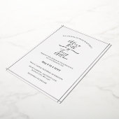 シンプル白黒カスタム銀 箔招待状 (回転した状態)