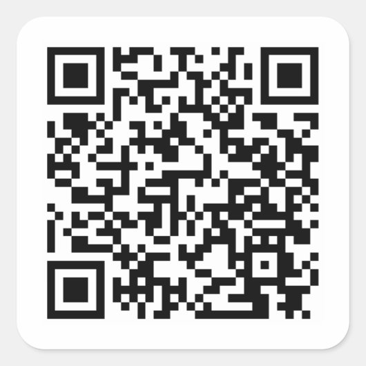 シンプル白黒カスタムURL QRコード スクエアシール (正面)