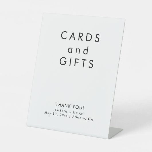 シンプル白黒カードギフト結婚 台座サイン (正面)