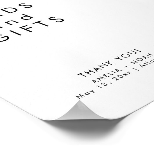 シンプル白黒カー結婚ド ポスター (角)