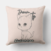 シンプル白黒キッテンアート クッション (裏面)