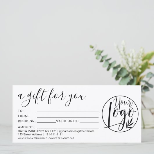 シンプル白黒ギフト券ロゴ (スタンド正面)