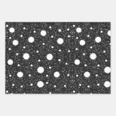 シンプル白黒ギフト ラッピングペーパーシート (正面)