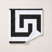 シンプル白黒ギモダンリヤ鍵 バスタオルセット (ウォッシュタオル)