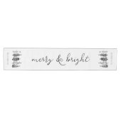 シンプル白黒クラシックファミリークリスマスデコール ミディアムテーブルランナー (横)