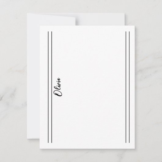 シンプル白黒クラシック二重ラインノートカード ノートカード (正面)