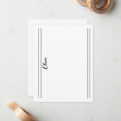 シンプル白黒クラシック二重ラインノートカード ノートカード (正面/裏面インサイチュ)