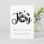 シンプル白黒クリスマスカード シーズンカード (スタンド正面)