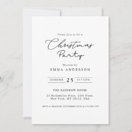シンプル白黒クリスマスパーティー 招待状