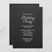 シンプル白黒クリスマスホリデーパーティー 招待状 (正面/裏面)