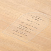 シンプル白黒クリーン結婚ズ アクリル招待状 (レイダウン)