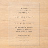 シンプル白黒クリーン結婚ズ アクリル招待状 (正面)