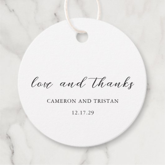 シンプル白黒クリーン結婚ズ フェイバータグ (正面)