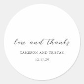 シンプル白黒クリーン結婚ズ ラウンドシール (正面)