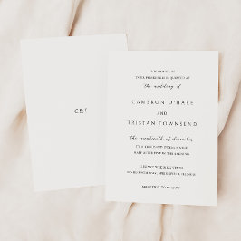 シンプル白黒クリーン結婚ズ 招待状