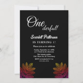 シンプル白黒グルーイ秋1日 招待状 (正面)