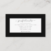 シンプル白黒グレーモエレガントノグラムスクリプト 名刺 (裏面)