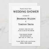 シンプル白黒ゲイウェディングシャワー招待状 招待状 (正面/裏面)