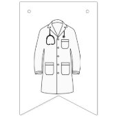 シンプル白黒コート式パーティー バンティングフラッグ (第2の旗)