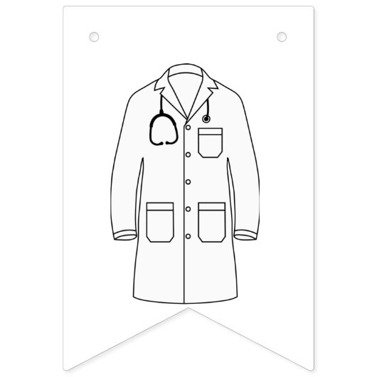 シンプル白黒コート式パーティー バンティングフラッグ (第2の旗)