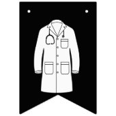 シンプル白黒コート式パーティー バンティングフラッグ (第1の旗)