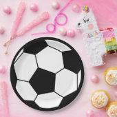 シンプル白黒サッカーボールパーティー ペーパープレート (パーティー)