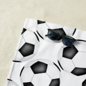 シンプル白黒サッカーボール可愛いガーリー ビーチタオル (インサイチュ)