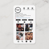 シンプル白黒サロンInstagram QRコードモダン 名刺 (正面)