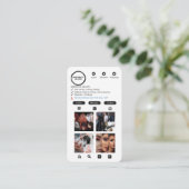 シンプル白黒サロンInstagram QRコードモダン 名刺 (スタンド正面)