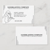 シンプル白黒サンドブラスト清掃 名刺 (正面/裏面)