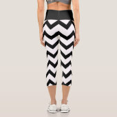 シンプル白黒シェブロン カプリレギンス (裏面)