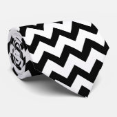 シンプル白黒シェブロン ネクタイ (ロール)