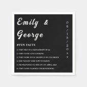 シンプル白黒シックおもしろいファクト結婚ズ スタンダードカクテルナプキン (正面)