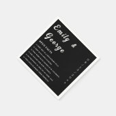 シンプル白黒シックおもしろいファクト結婚ズ スタンダードカクテルナプキン (角)