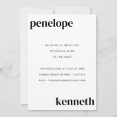 シンプル白黒シモダンッ結婚クのオールインワン 招待状 (正面)