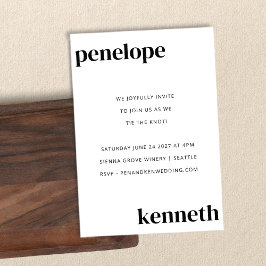 シンプル白黒シモダンッ結婚クのオールインワン 招待状