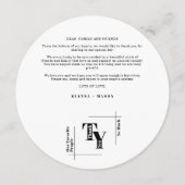 シンプル白黒シモダンッ結婚クの感謝 メニュー (裏面)