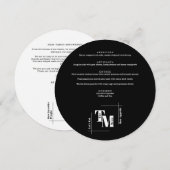 シンプル白黒シモダンッ結婚クの感謝 メニュー (正面/裏面)