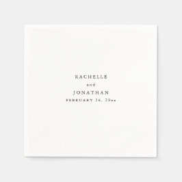 シンプル白黒シンプルモノグラム結婚ナプキンス スタンダードカクテルナプキン