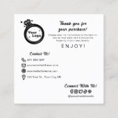 シンプル白黒ジュエリーの指気に示 スクエア名刺 (裏面)