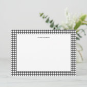 シンプル白黒ジンガムパーソナライズされた サンキューカード (スタンド正面)