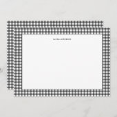 シンプル白黒ジンガムパーソナライズされた サンキューカード (正面/裏面)