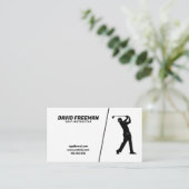 シンプル白黒スイングゴルフインストラクター 名刺 (スタンド正面)